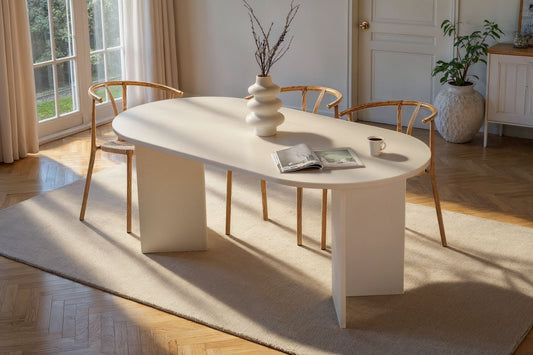 Sablin Ovalt matbord 180 cm - Wood White