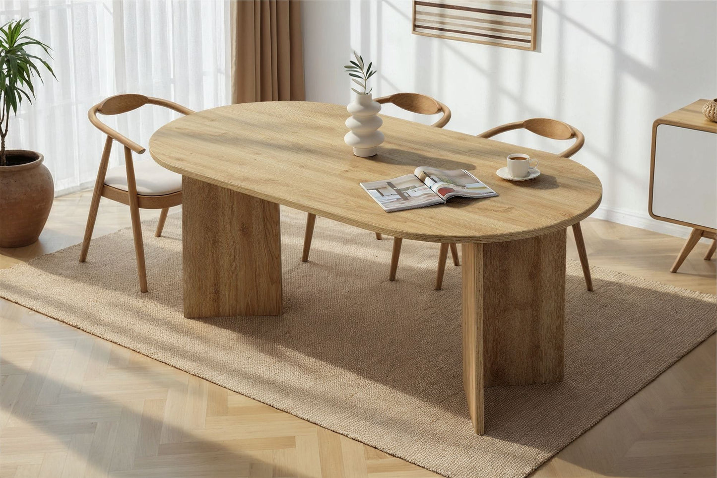 Sablin Ovalt matbord 180 cm - Cadiz Oak