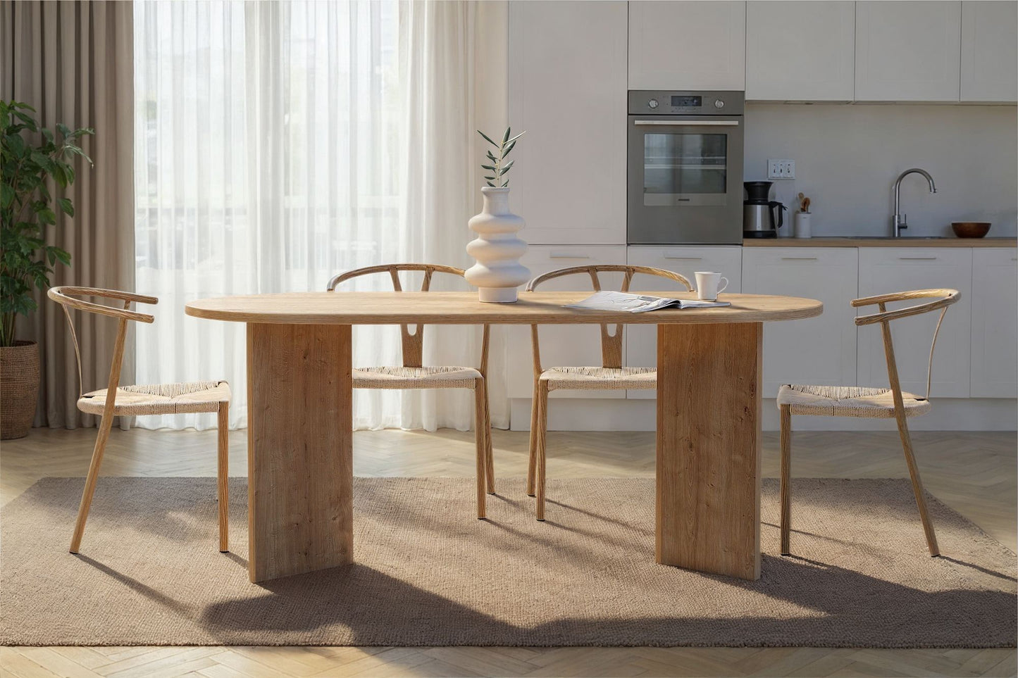 Sablin Ovalt matbord 180 cm - Sapphire Oak