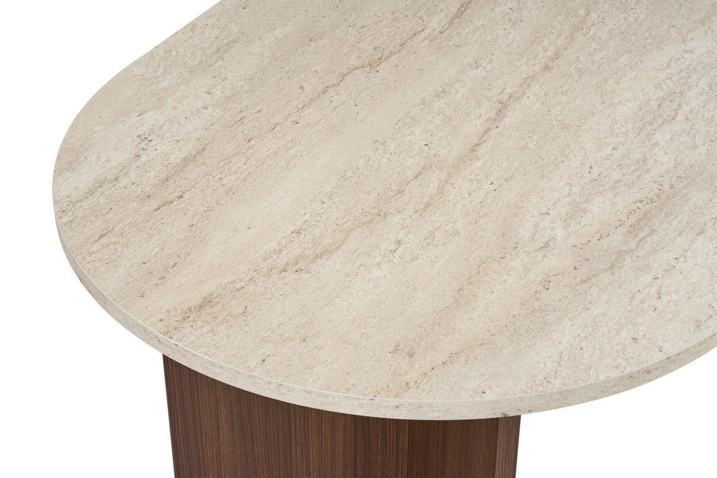 Sablin Ovalt matbord 180 cm - Travertine, Milano Walnut