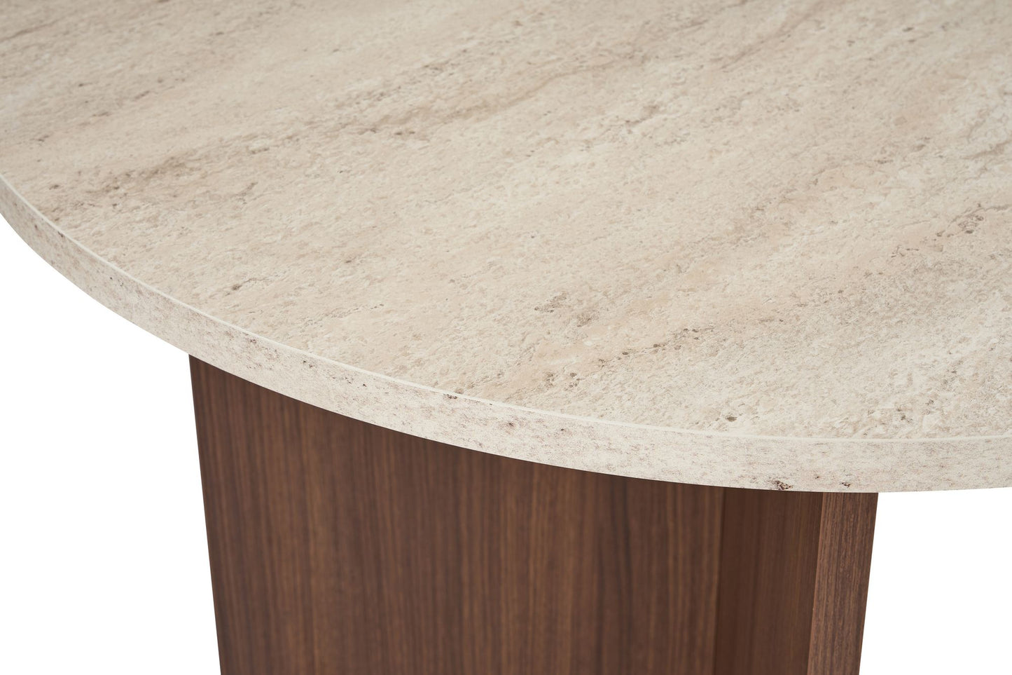 Sablin Ovalt matbord 180 cm - Travertine, Milano Walnut