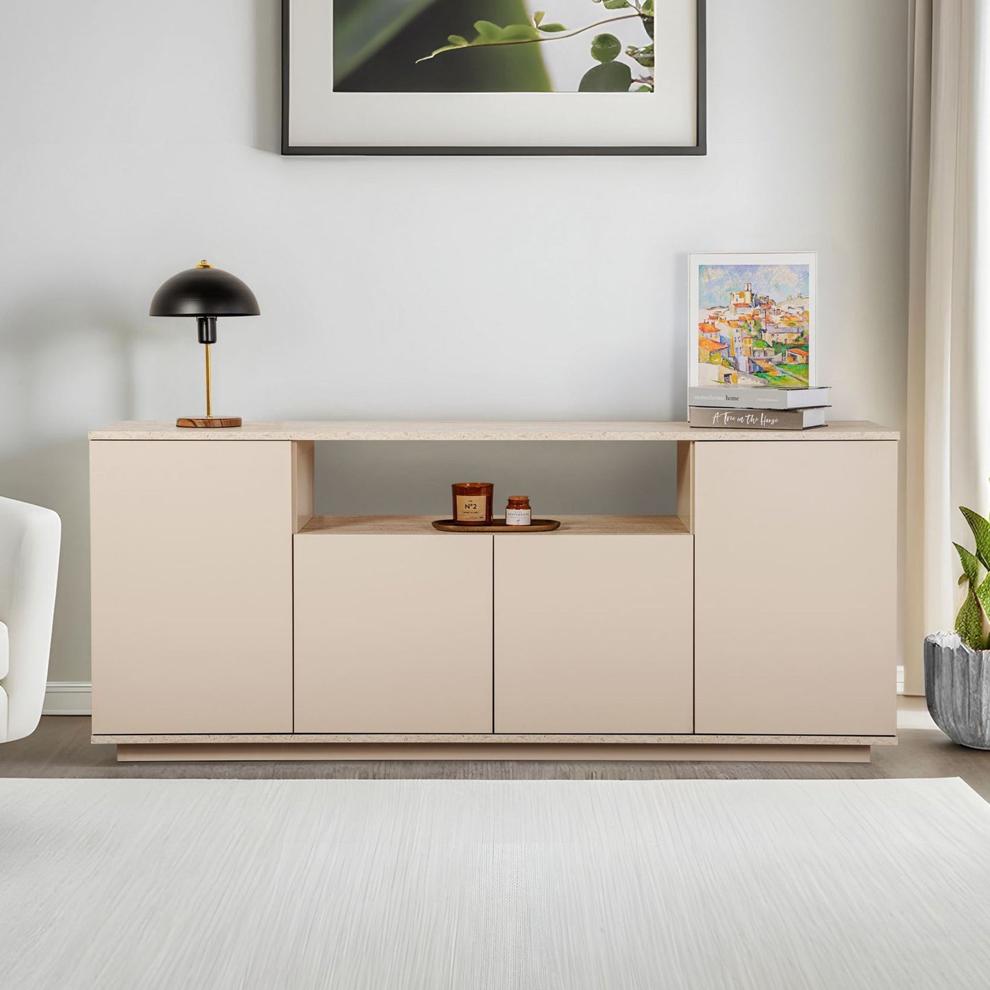 Arista 180x44,5x75 cm - Antracit, Atlantfuru, Kashmir, Mink, Travertin, Vit, Atlantfuru, Cadiz-Ek, Valnötskonsol Trösta