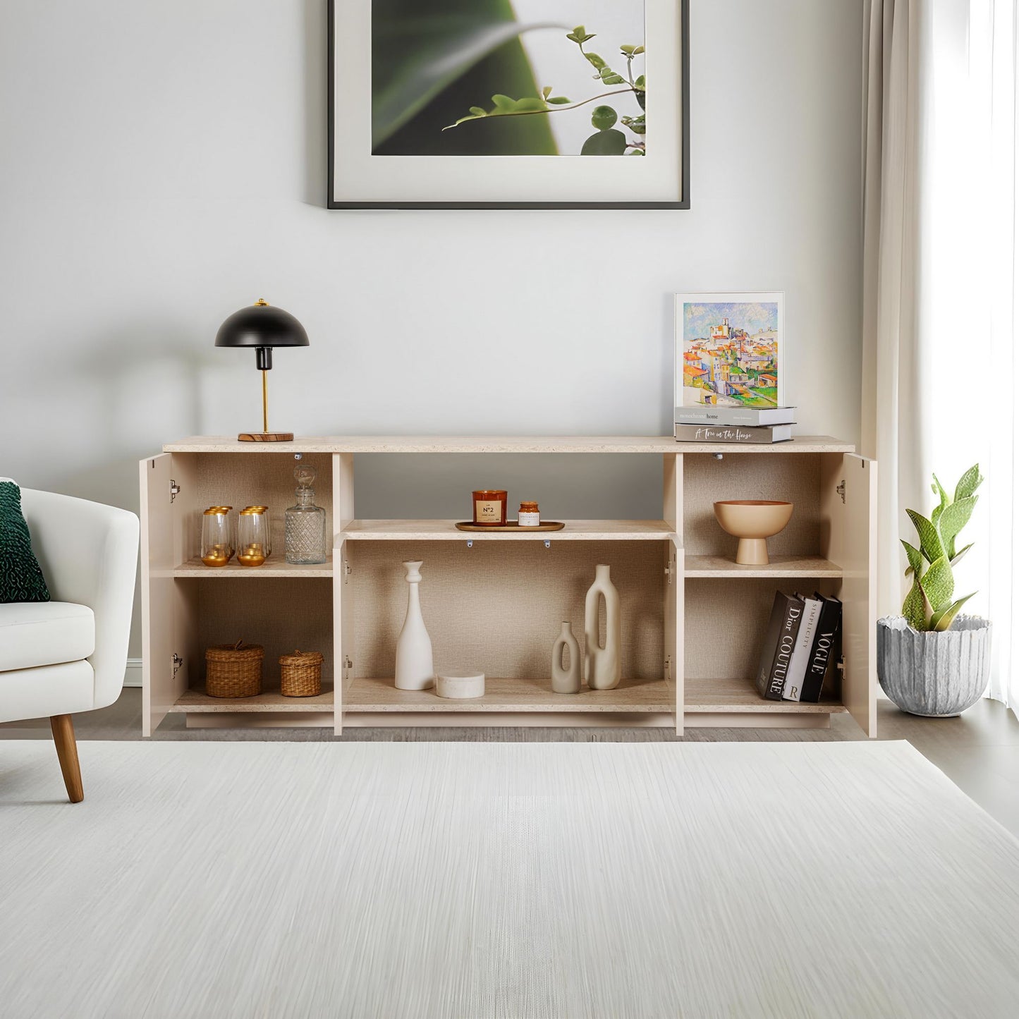 Arista 180x44,5x75 cm - Antracit, Atlantfuru, Kashmir, Mink, Travertin, Vit, Atlantfuru, Cadiz-Ek, Valnötskonsol Trösta