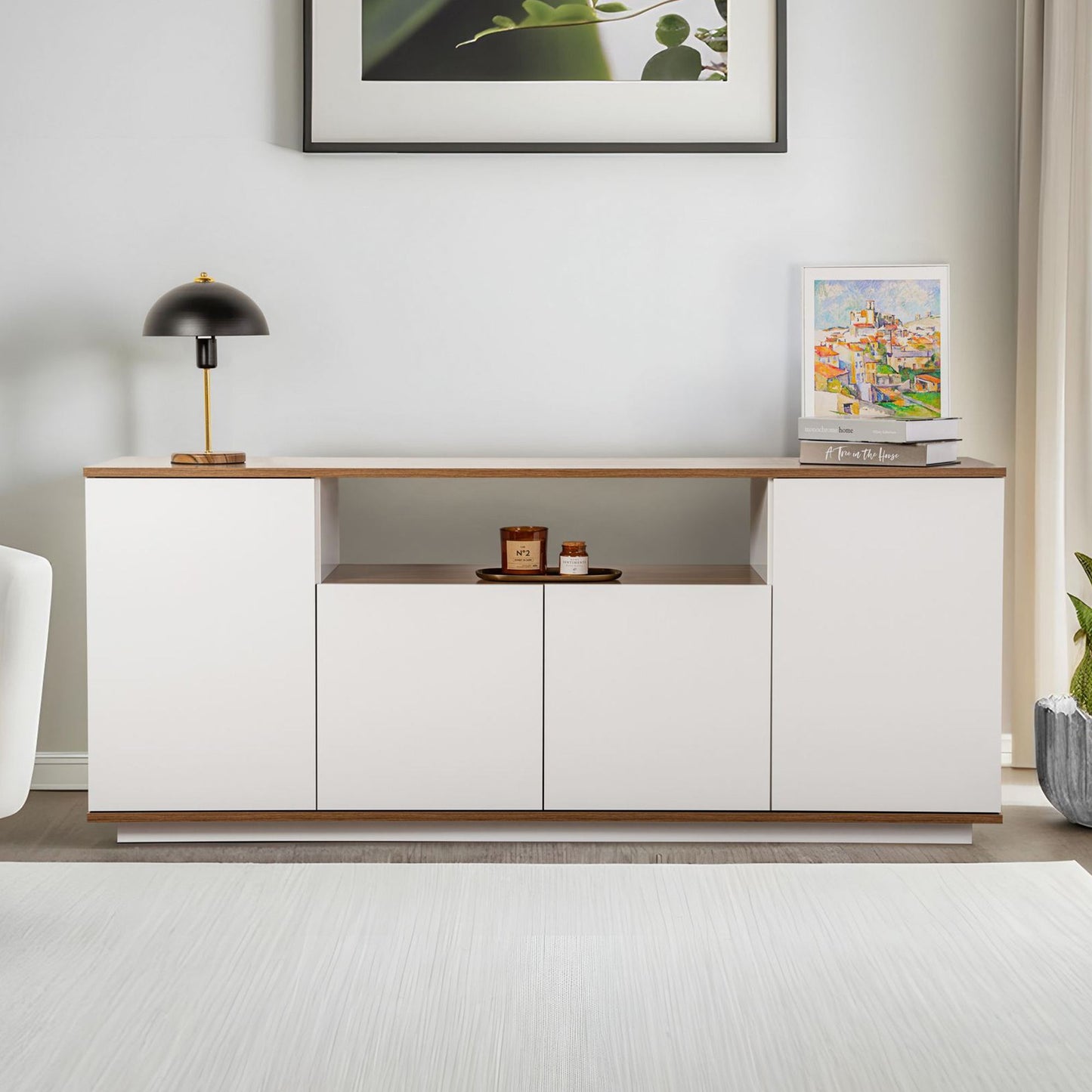 Arista 180x44,5x75 cm - Antracit, Atlantfuru, Kashmir, Mink, Travertin, Vit, Atlantfuru, Cadiz-Ek, Valnötskonsol Trösta