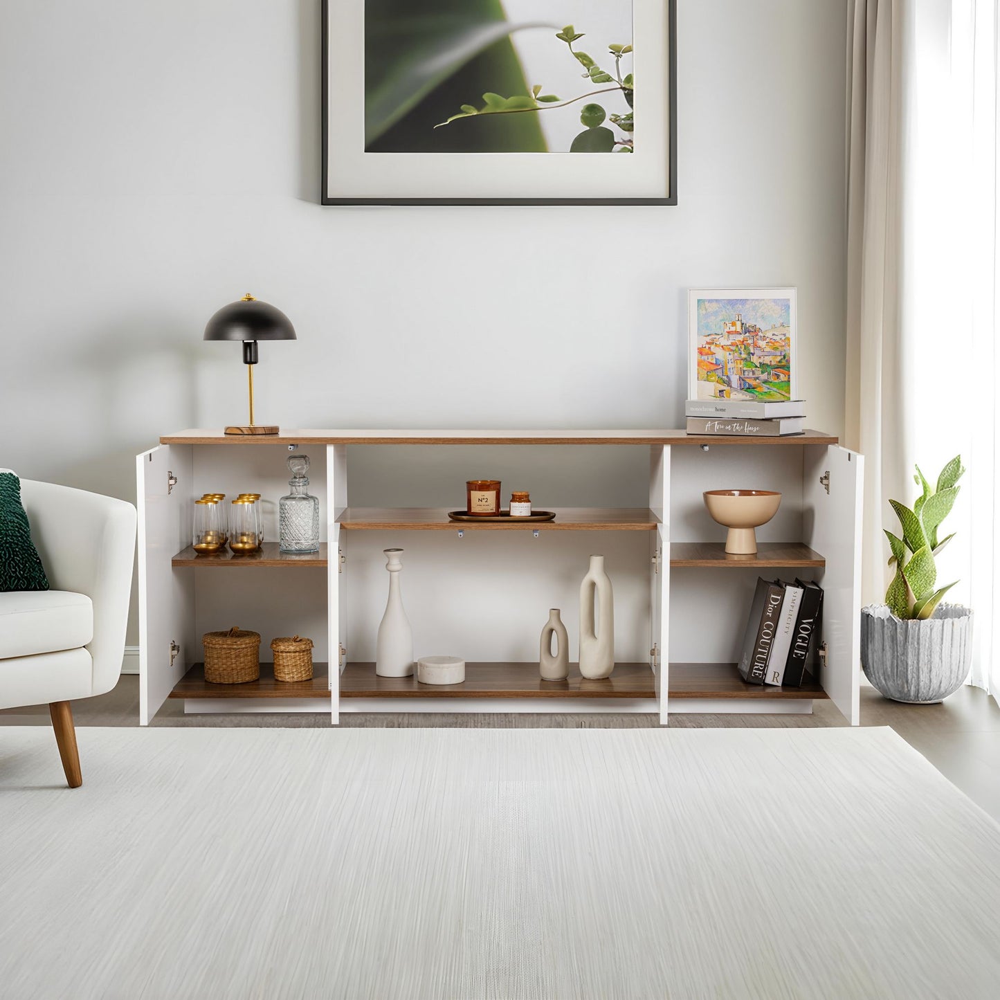 Arista 180x44,5x75 cm - Antracit, Atlantfuru, Kashmir, Mink, Travertin, Vit, Atlantfuru, Cadiz-Ek, Valnötskonsol Trösta