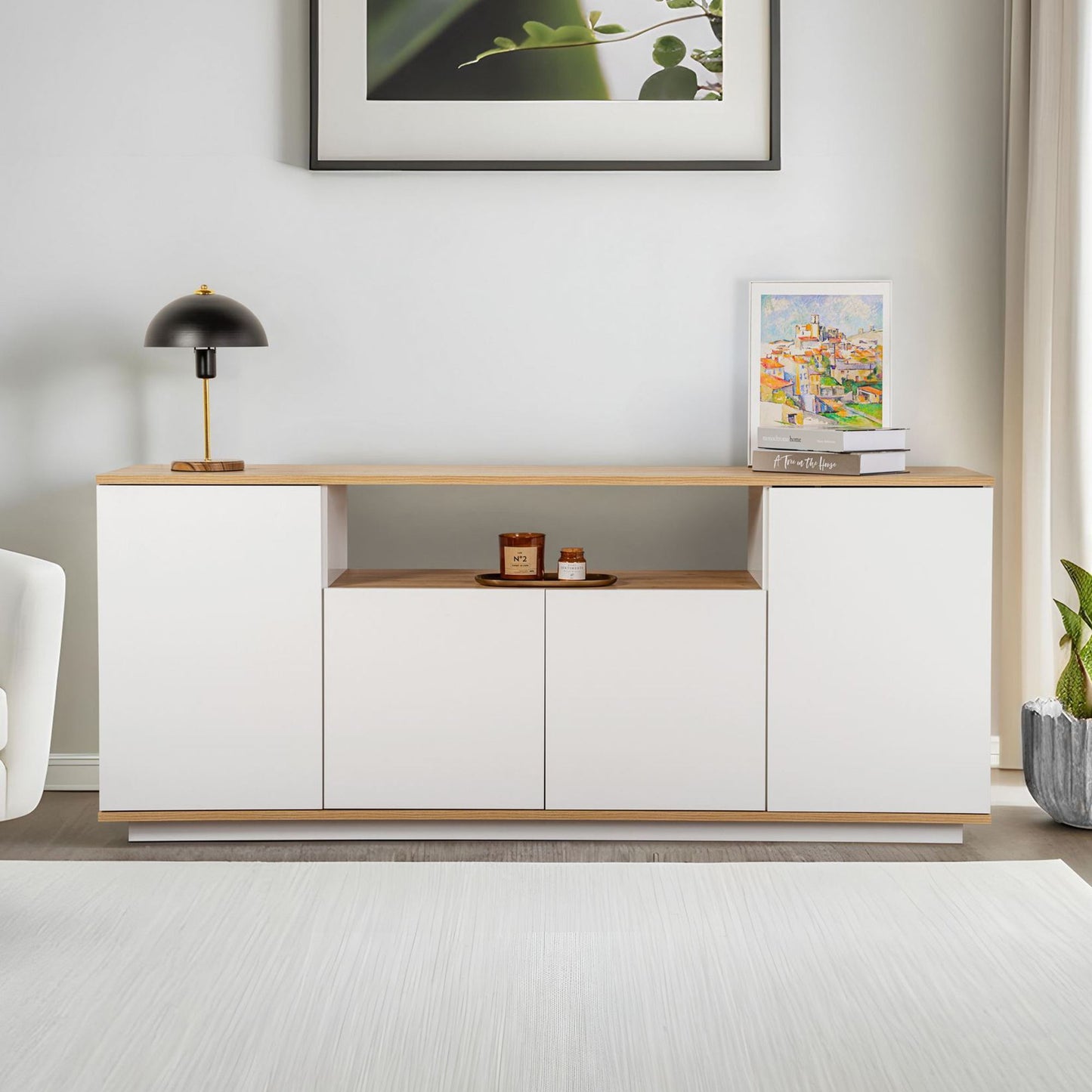 Arista 180x44,5x75 cm - Antracit, Atlantfuru, Kashmir, Mink, Travertin, Vit, Atlantfuru, Cadiz-Ek, Valnötskonsol Trösta