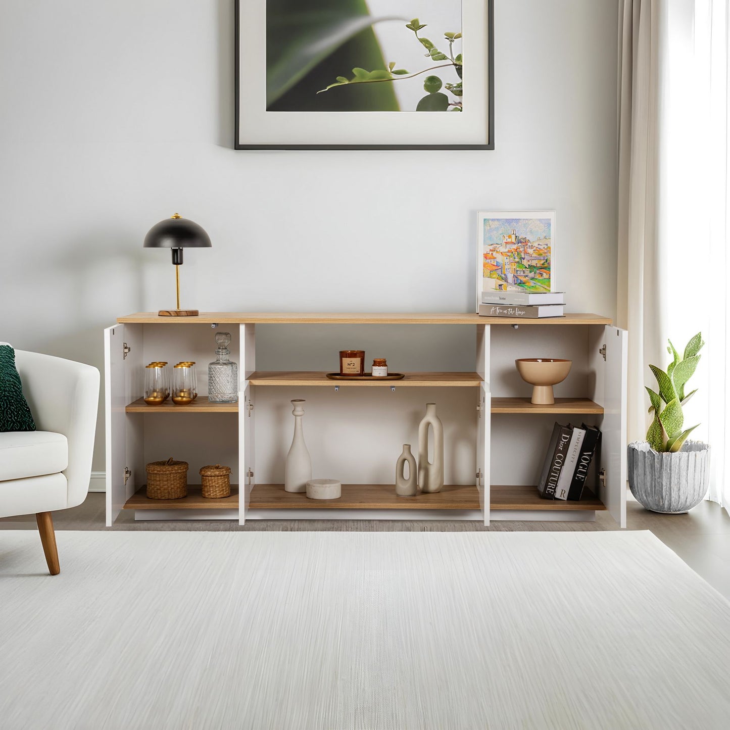 Arista 180x44,5x75 cm - Antracit, Atlantfuru, Kashmir, Mink, Travertin, Vit, Atlantfuru, Cadiz-Ek, Valnötskonsol Trösta