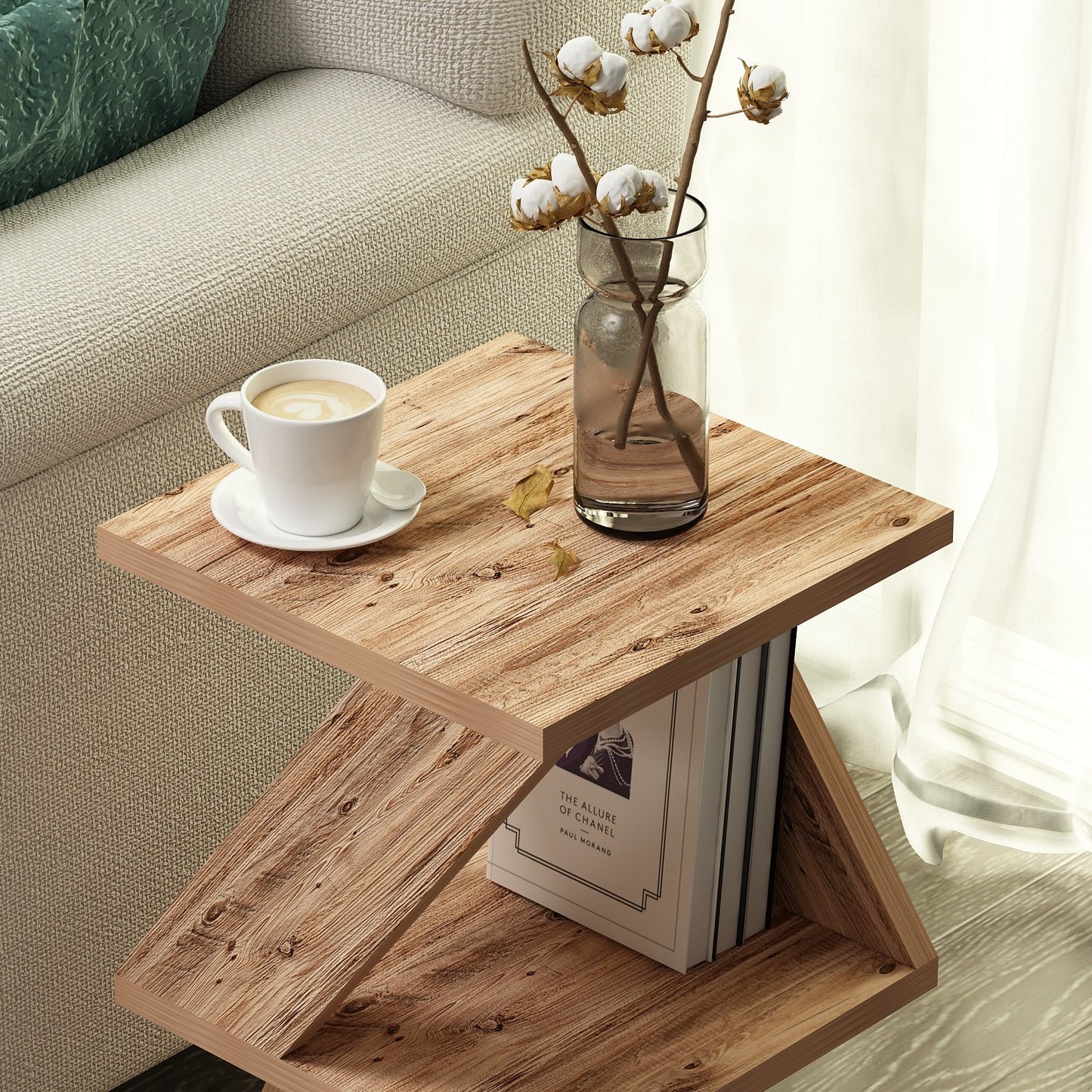 Albeni - Atlantic Pine, Travertin Sidobord