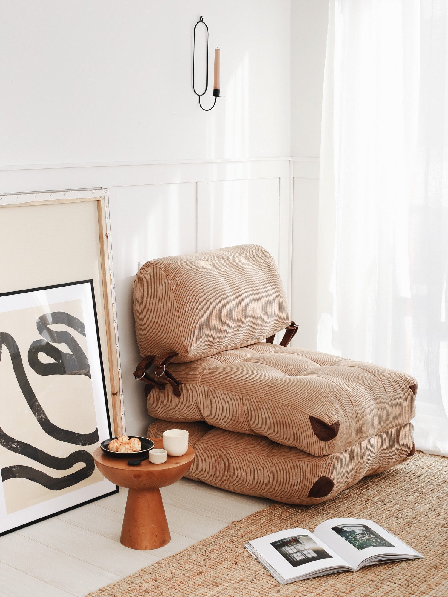 Fold Kadife 1-sits bäddsoffa