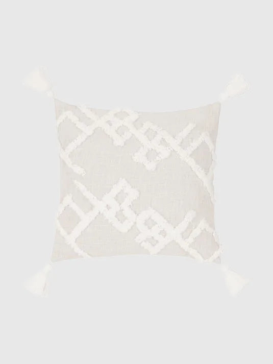40x40 Kuddfodral med tuftade detaljer - Beige/Vit
