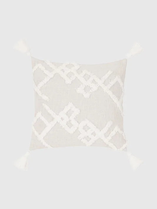 40x40 Kuddfodral med tuftade detaljer - Beige/Vit