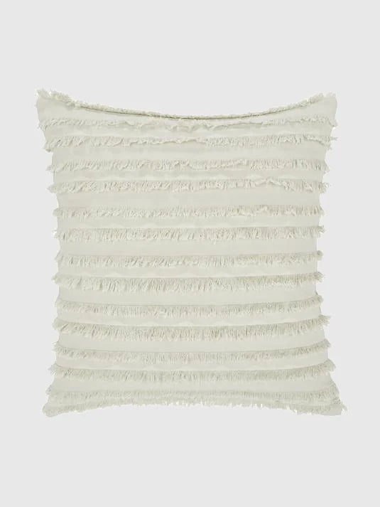 45x45 Kuddfodral med dekorativa fransar - Mörkbeige