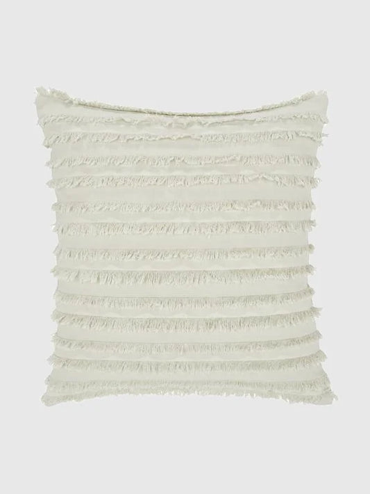 45x45 Kuddfodral med dekorativa fransar - Mörkbeige