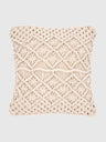 45x45 Kuddfodral med macrame mönster - Ecru