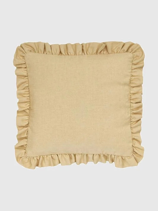 45x45 Kuddfodral med volanger - Gul