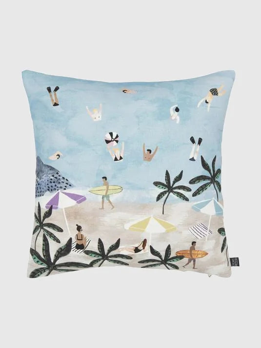 50x50 Kuddfodral med strandmotiv - Mångfärgad