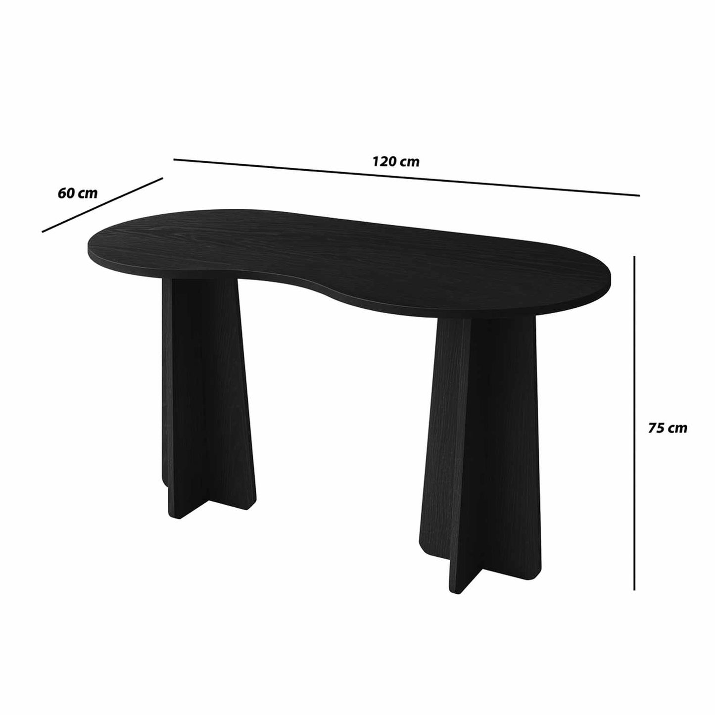 Infini - Svart, Travertin Skrivbord Studiebord