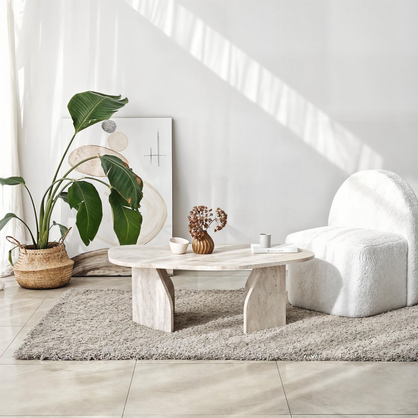 Rock - Svart, Safir Ek, Travertin, Valnöt Soffbord