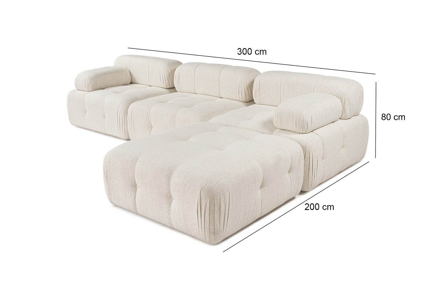 Doblo 3 Seater with Pouffe ( L1-O1-1R-Pouffe) hörnsoffa