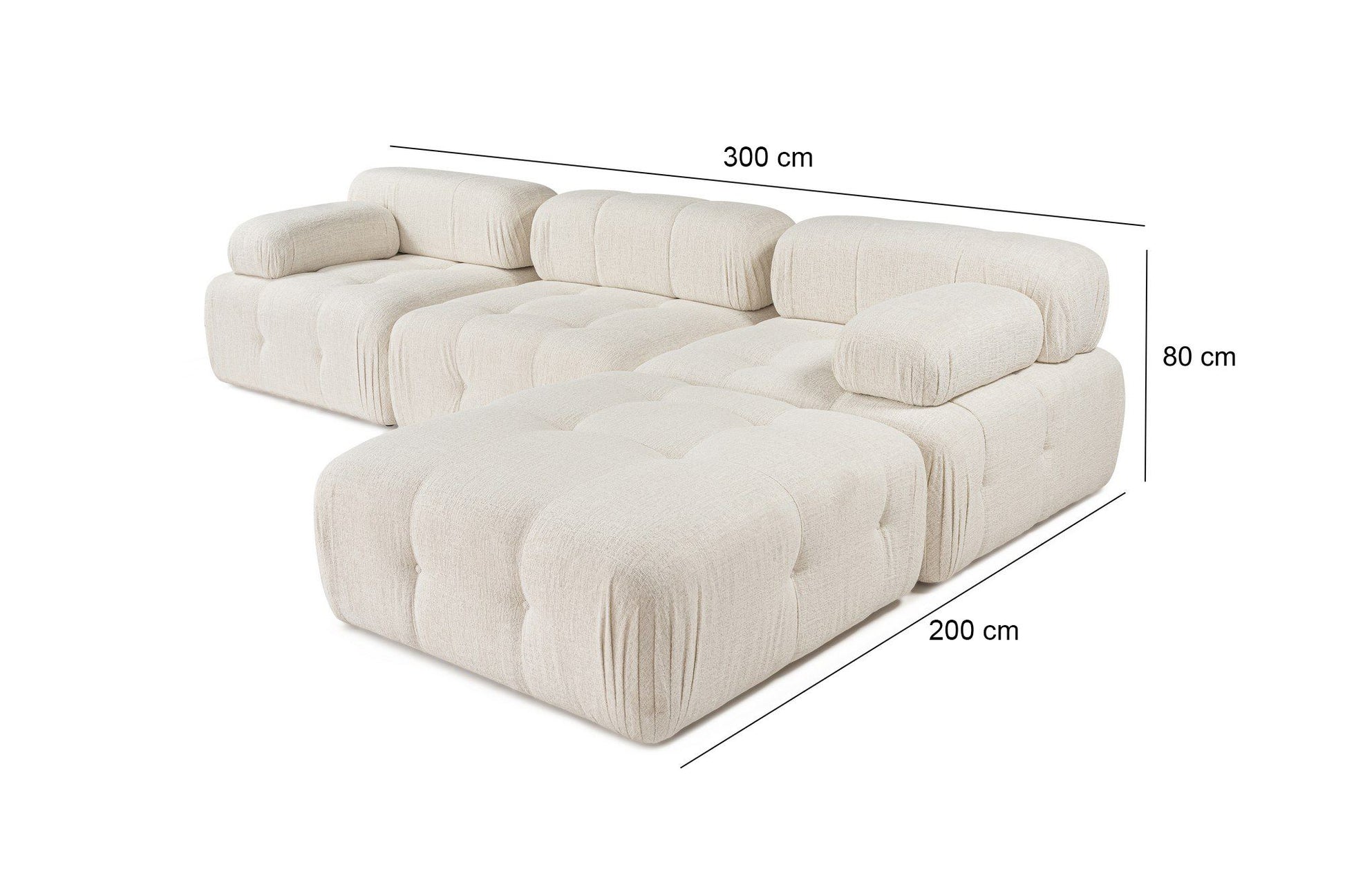 Doblo 3 Seater with Pouffe ( L1-O1-1R-Pouffe) hörnsoffa