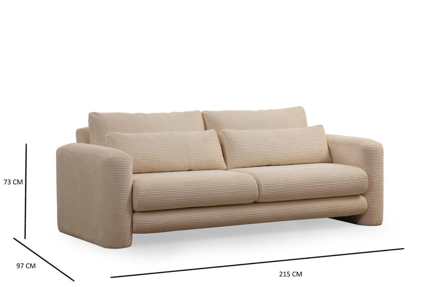 Lily 3-sitssoffa - Beige