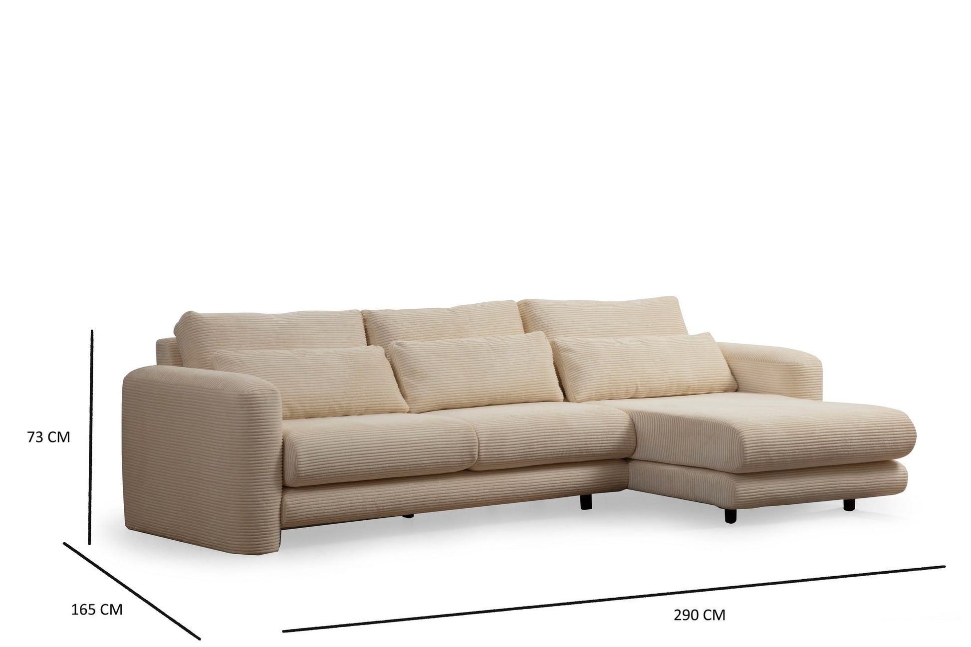 Lily hörnsoffa höger - Beige