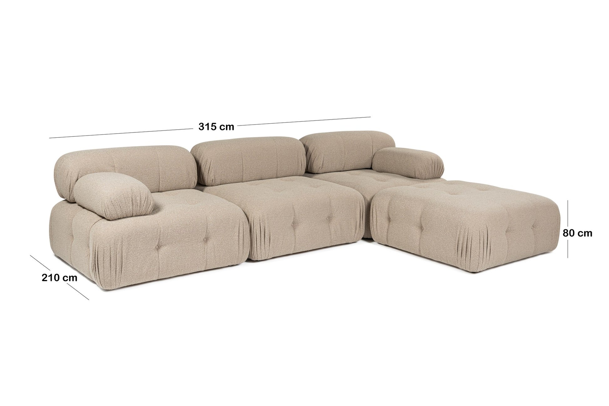 Doblo 3 Seater with Pouffe ( L1-O1-1R-Pouffe) hörnsoffa