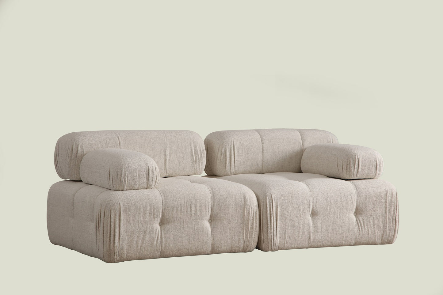 Doblo 2 Seater ( L1-1R) Cream Bouclette 2-sits soffa