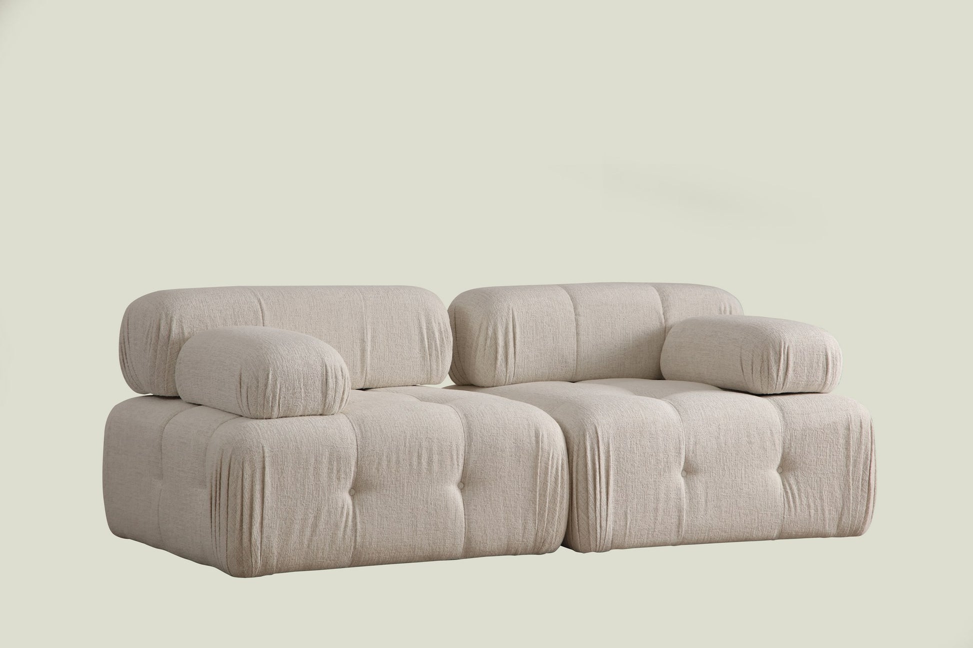Doblo 2 Seater ( L1-1R) Cream Bouclette 2-sits soffa