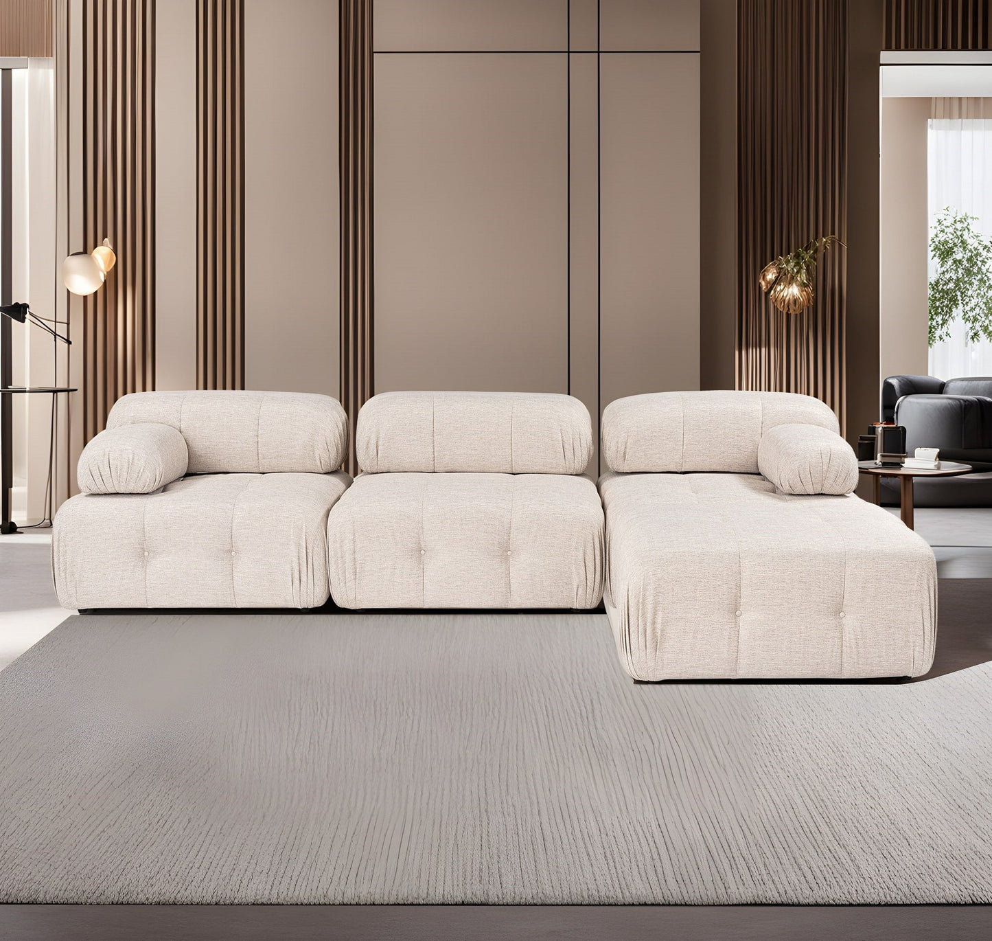 Doblo 3 Seater with Pouffe ( L1-O1-1R-Pouffe) hörnsoffa