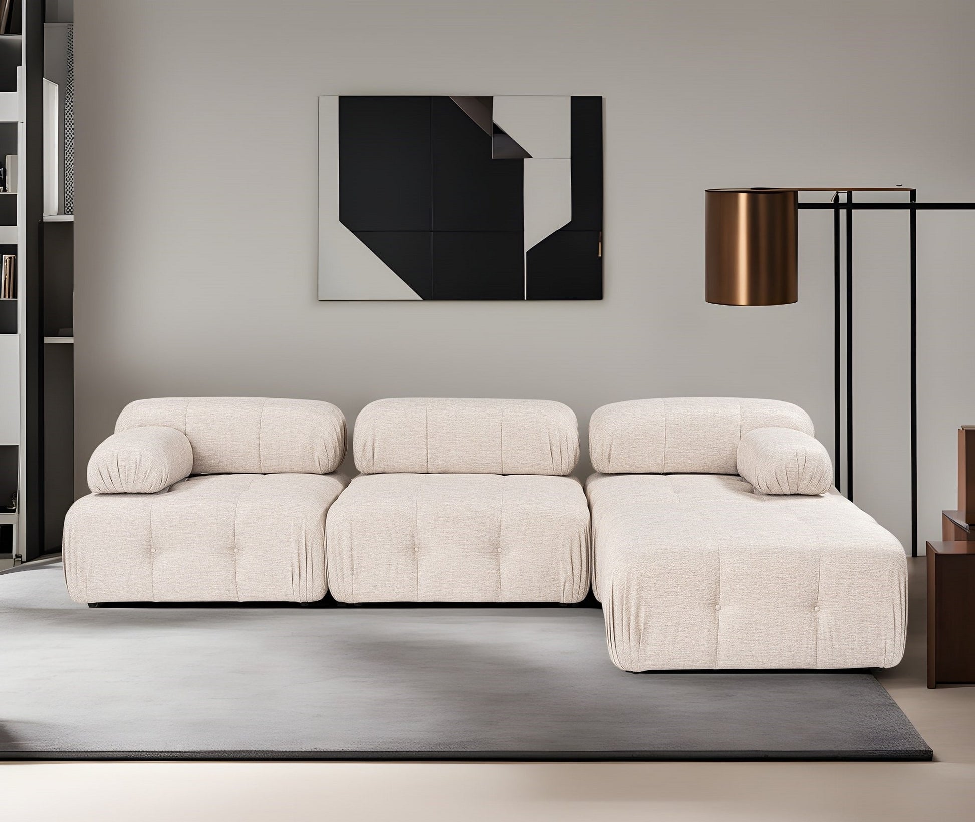 Doblo 3 Seater with Pouffe ( L1-O1-1R-Pouffe) hörnsoffa