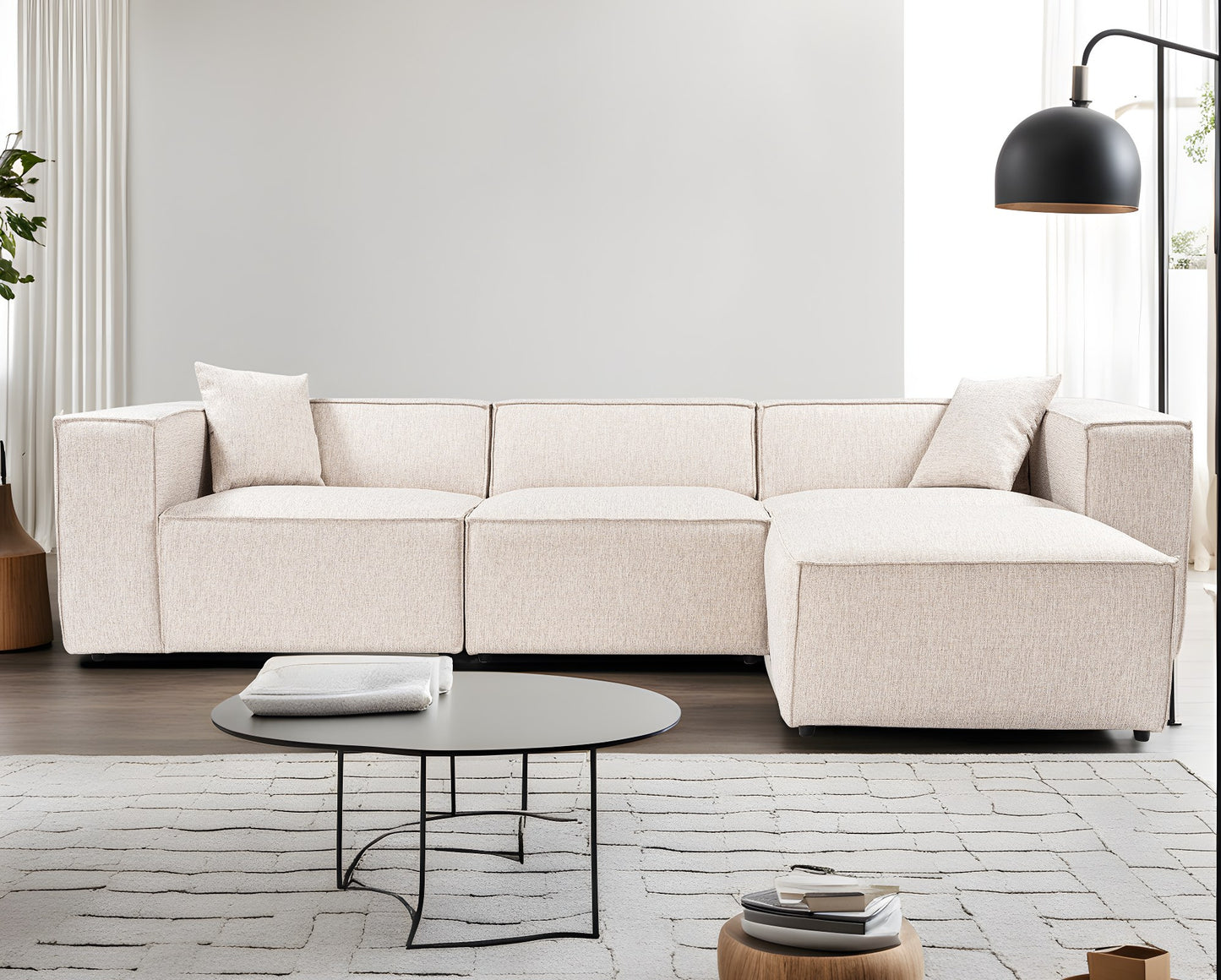 Lora (L1-O1-1R-POUFFE ) hörnsoffa