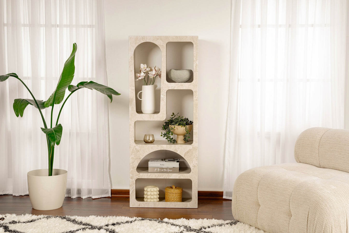 Venüs Bokhylla - Travertine