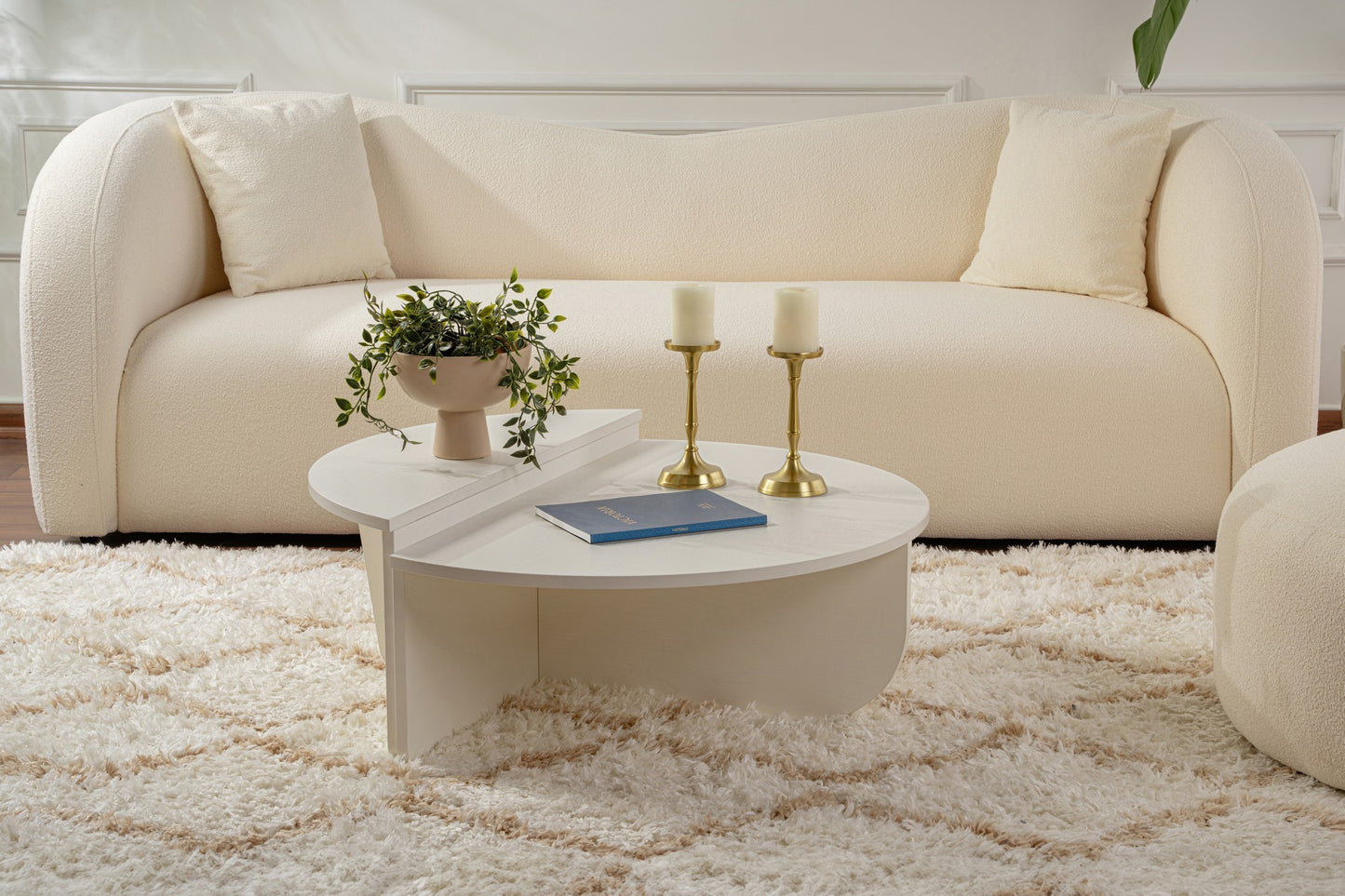 Orio soffbord 90x60 / 85x30 cm - Wood White