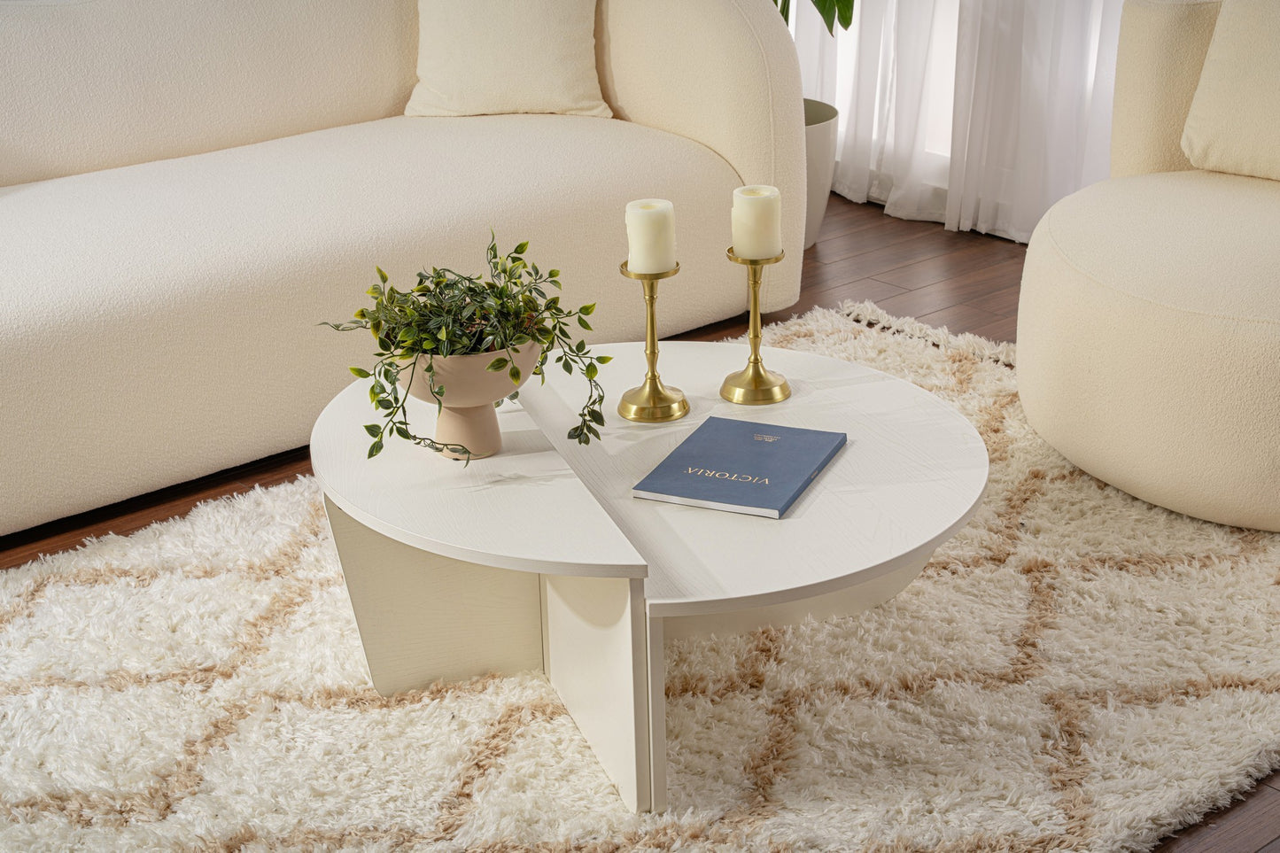 Orio soffbord 90x60 / 85x30 cm - Wood White