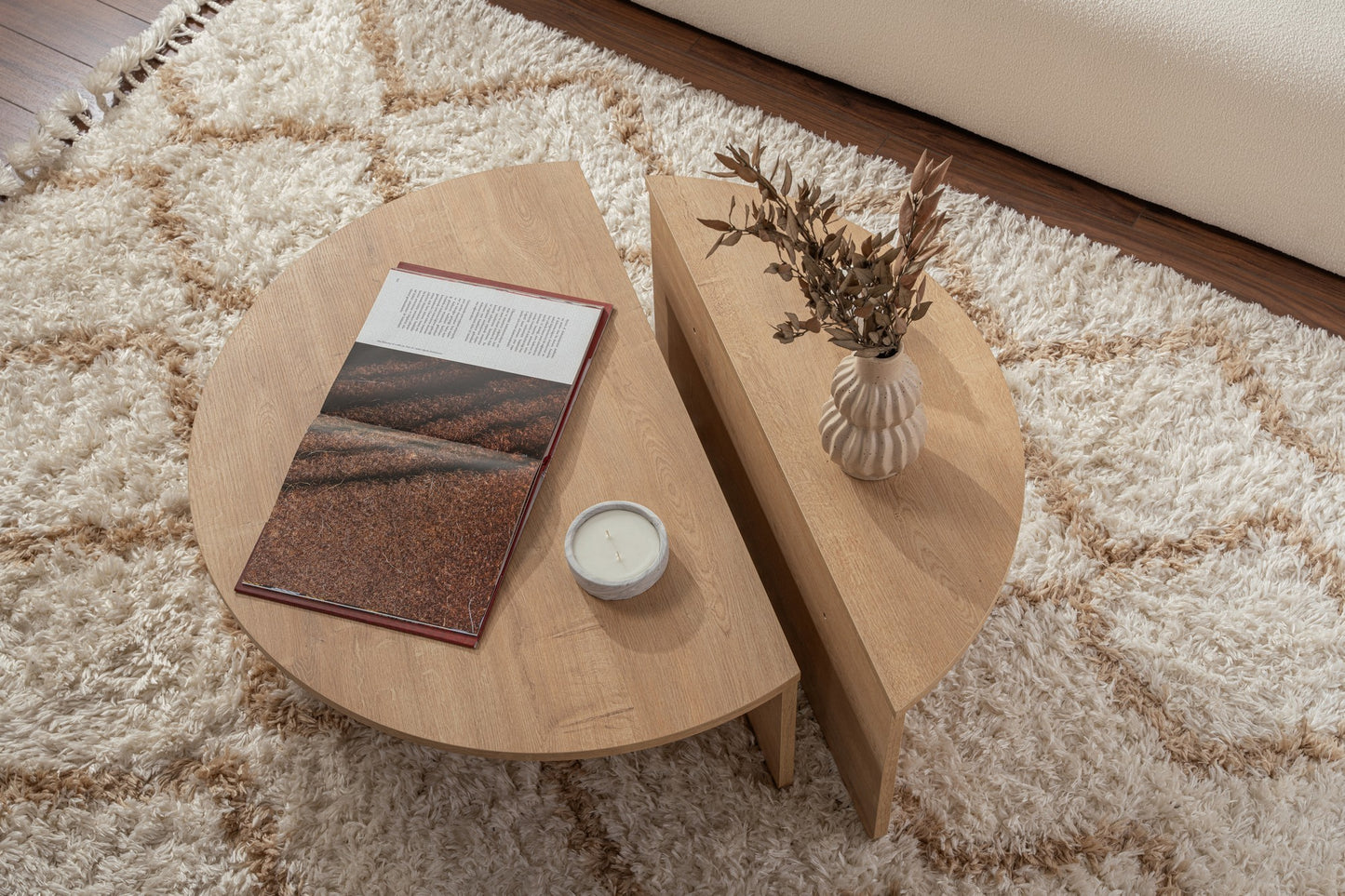 Orio soffbord 90x60 / 85x30 cm - Honey Oak