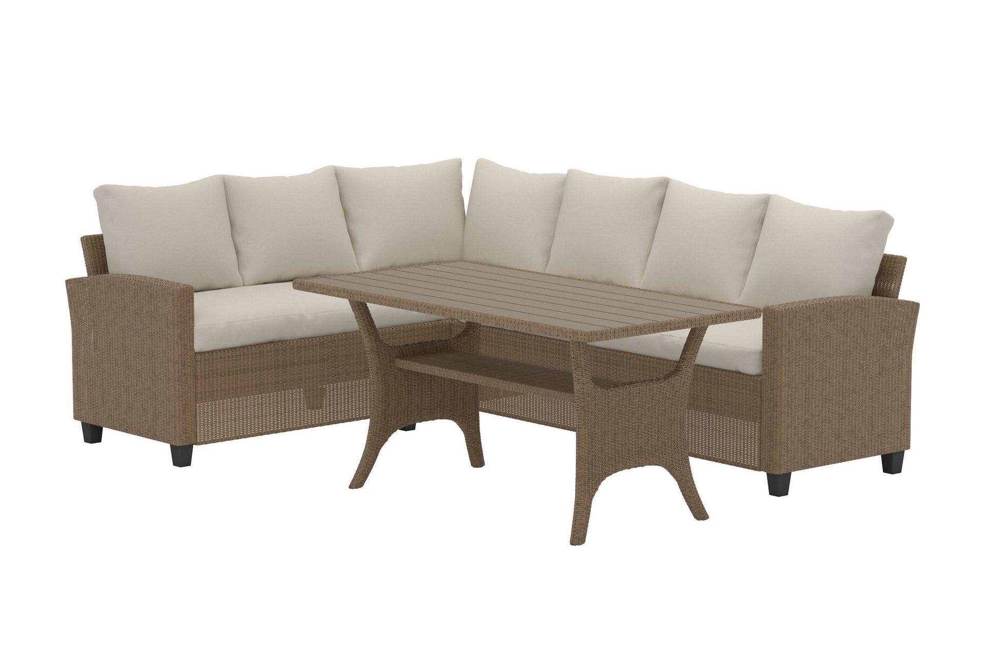 Brentwood Hörnsoffgrupp – Soffa: 180x240, Bord: 67 x 145 x 74cm