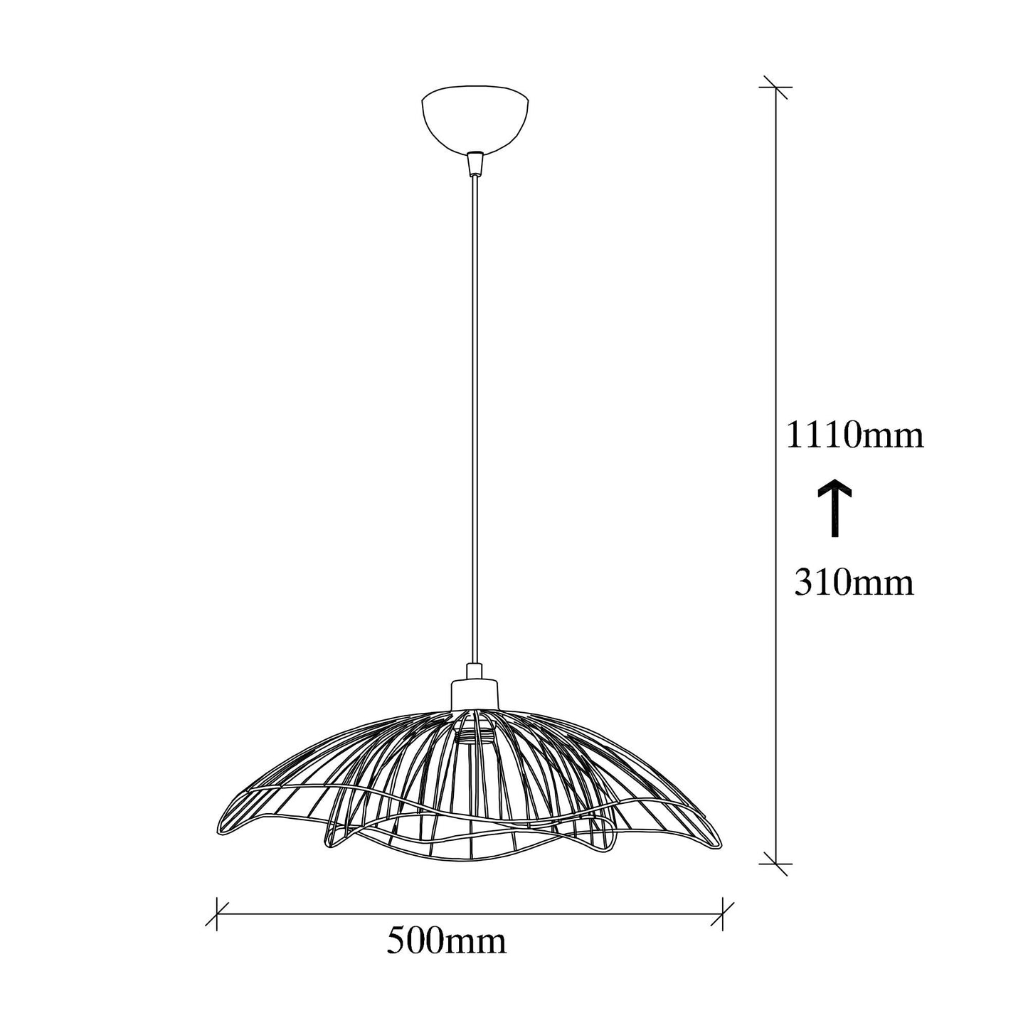 Farac taklampa 50 x 50 cm 31 - 111 cm