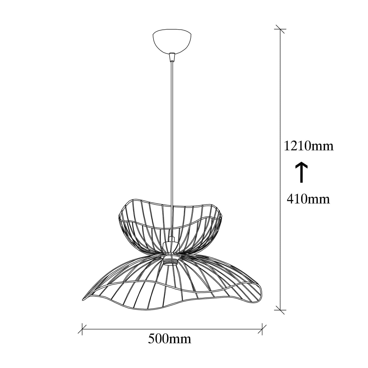 Farac taklampa 50 x 50 cm 41 - 121 cm