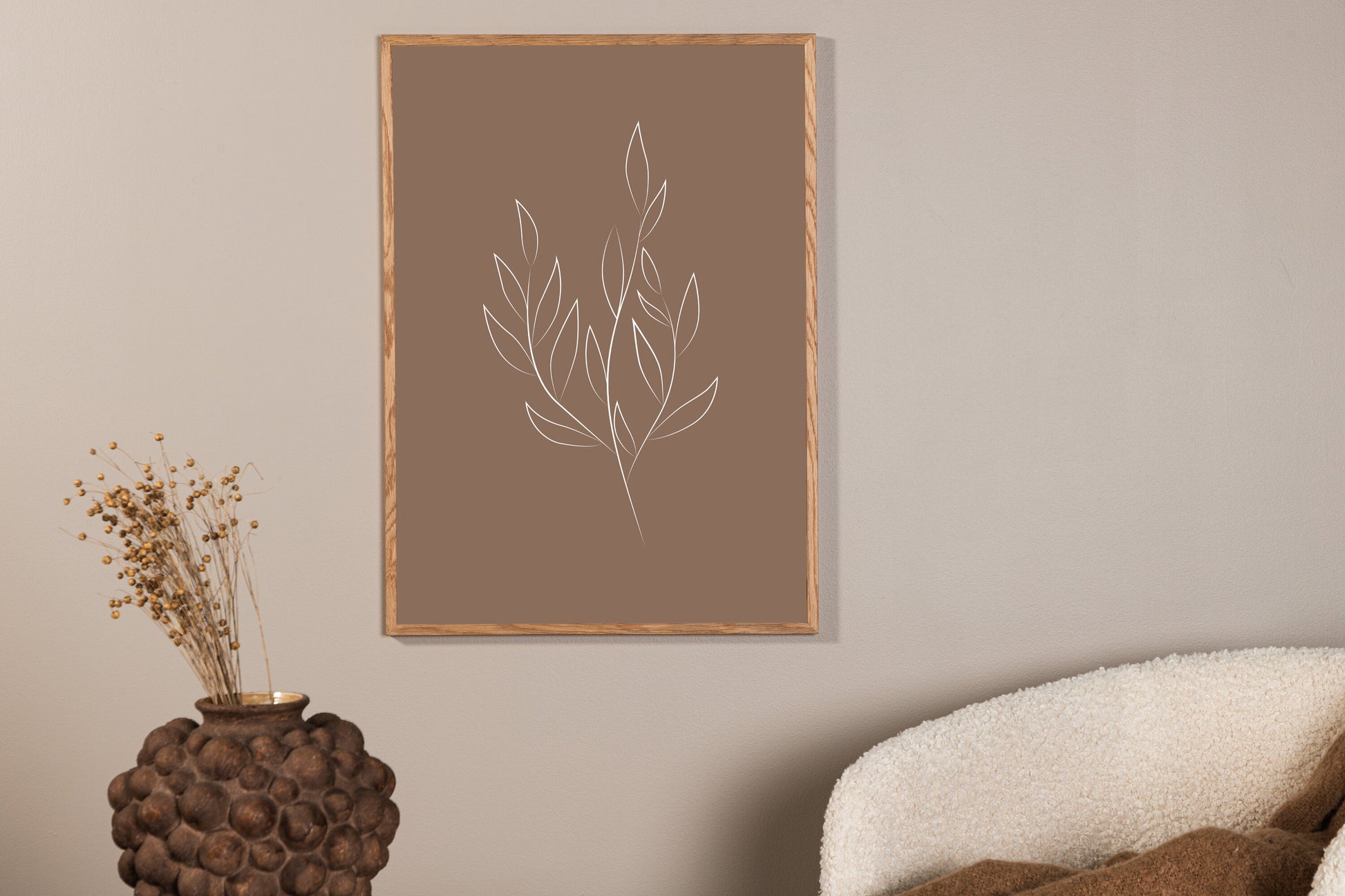 Drawed leaf Poster Väggdekoration