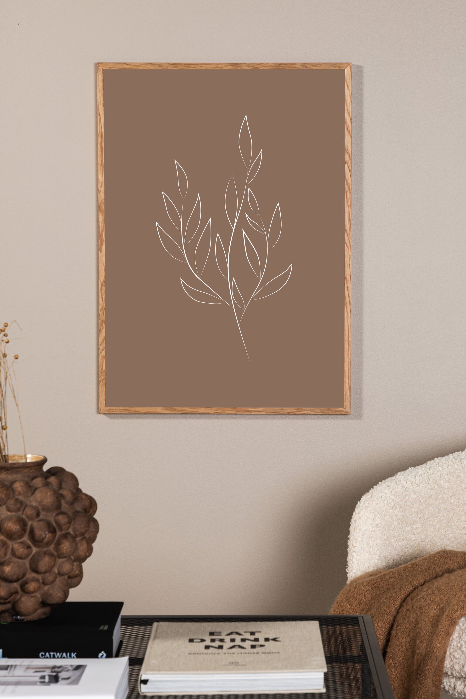 Drawed leaf Poster Väggdekoration