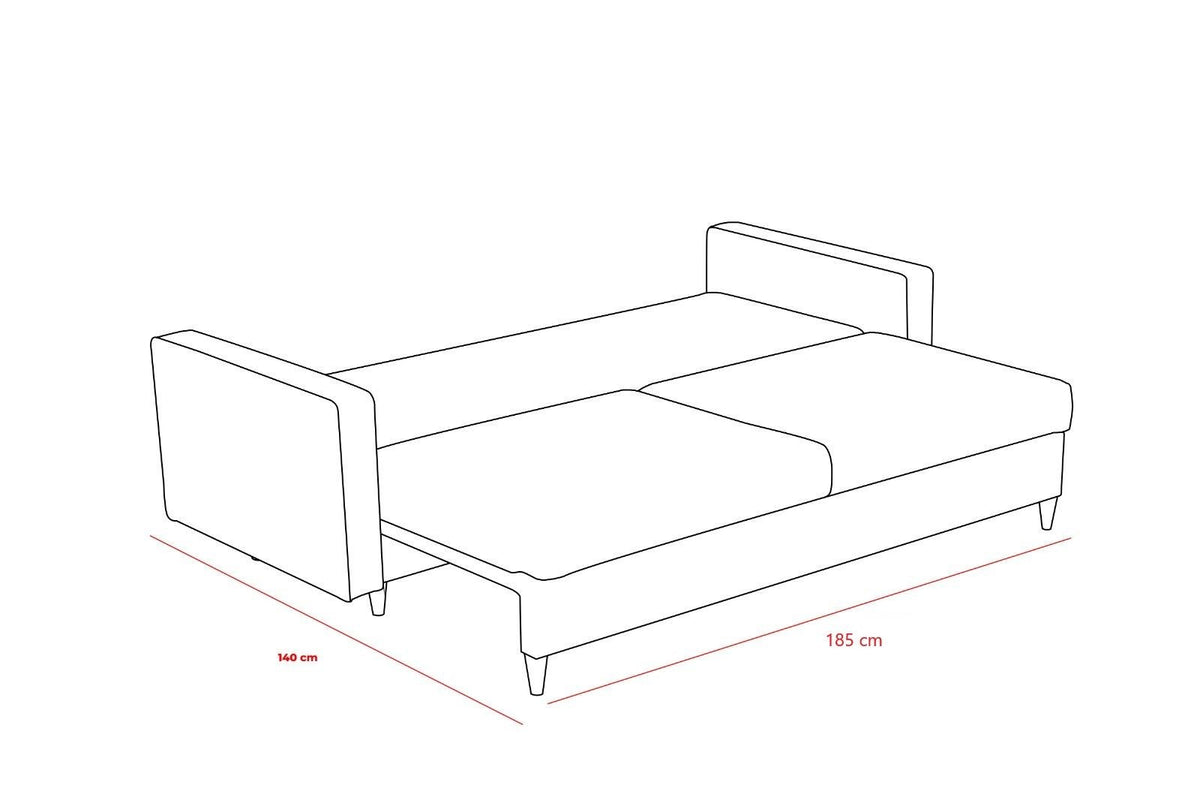 Eva 3-sits bäddsoffa – Krämvit