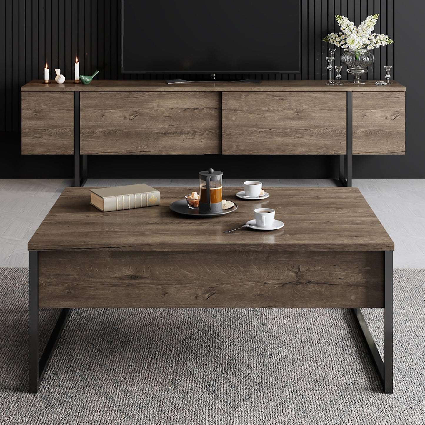 Luxe - Valnötssvart Soffbord