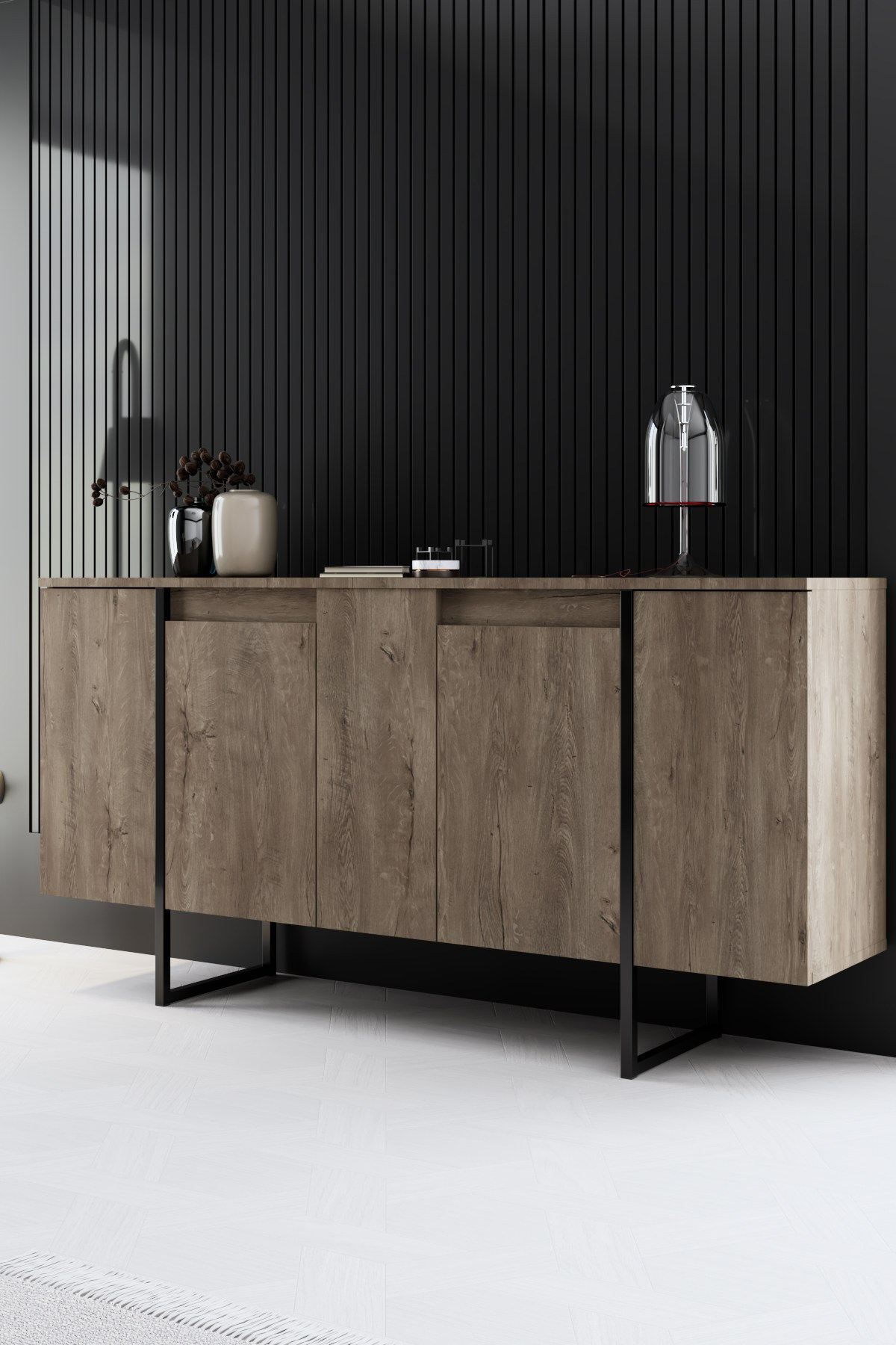 Luxe - Valnöt, Svart Konsol Trösta