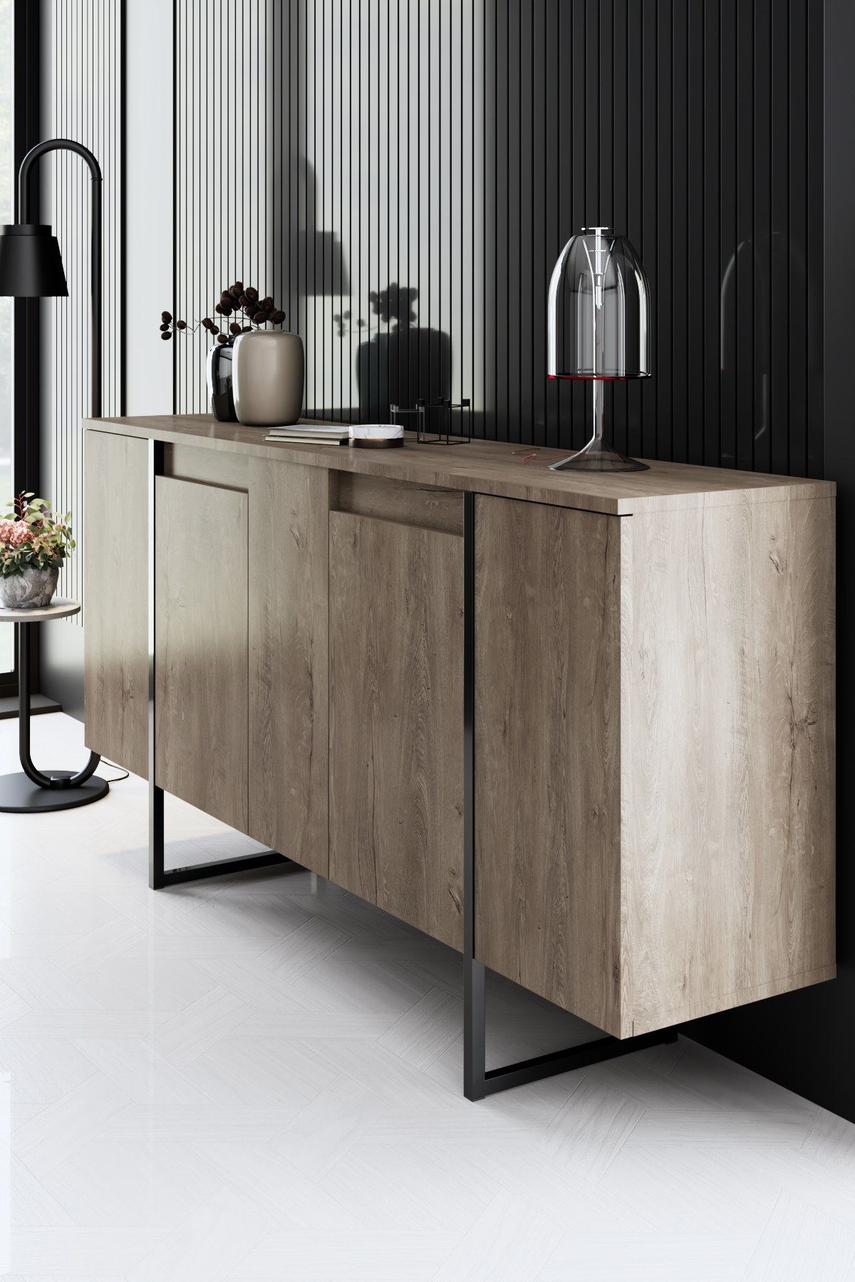 Luxe - Valnöt, Svart Konsol Trösta