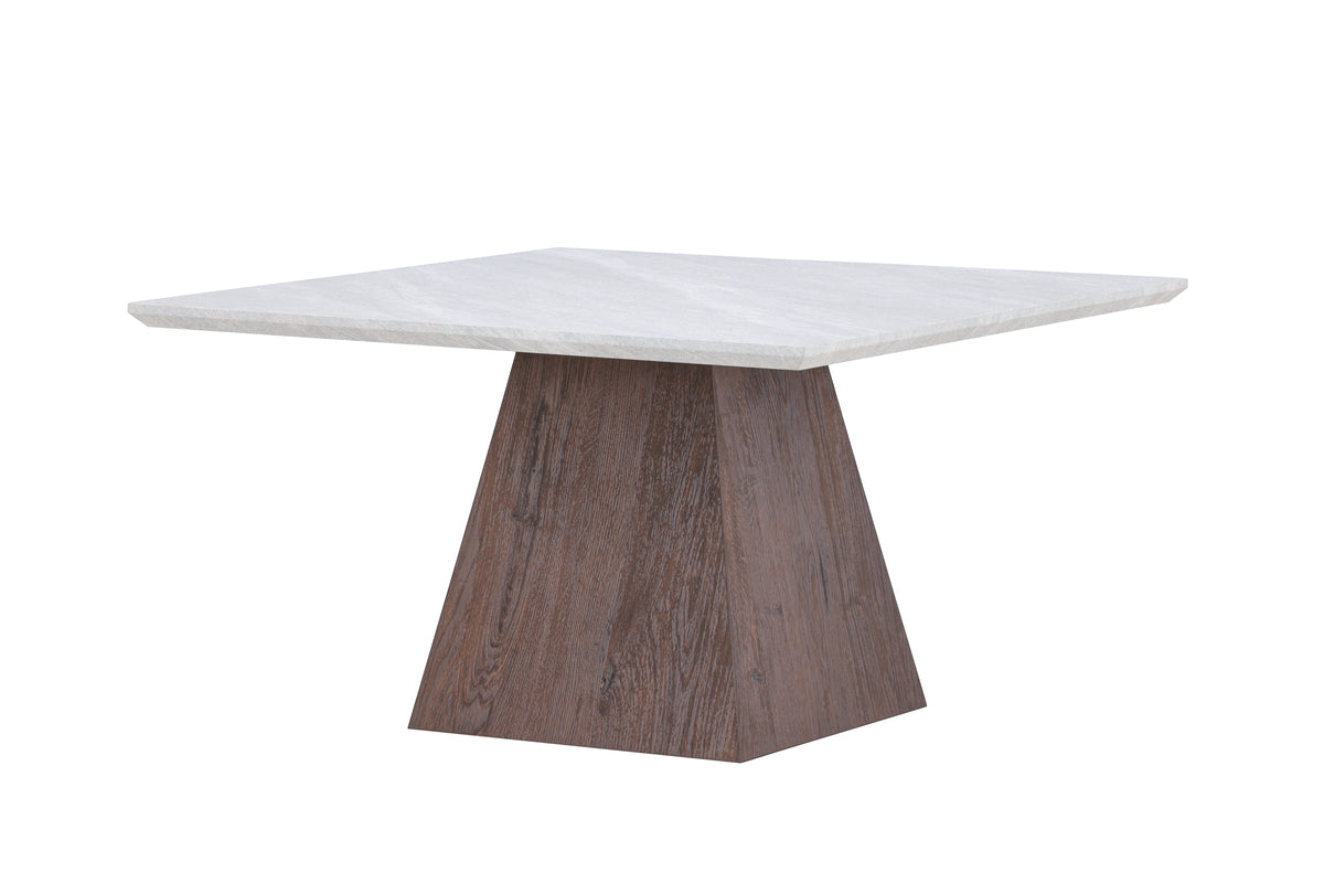 Cael soffbord 80x80x45 cm - MDF 3D-papper Mocca / Stonelook