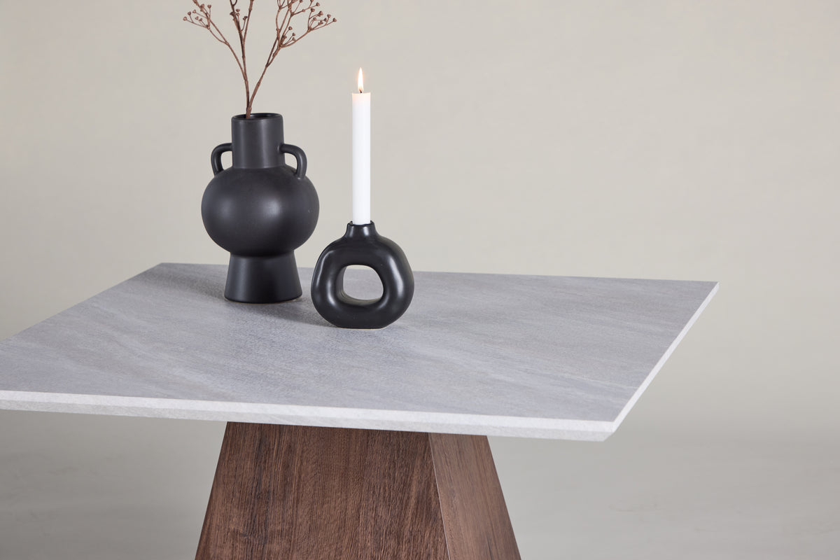 Cael soffbord 80x80x45 cm - MDF 3D-papper Mocca / Stonelook