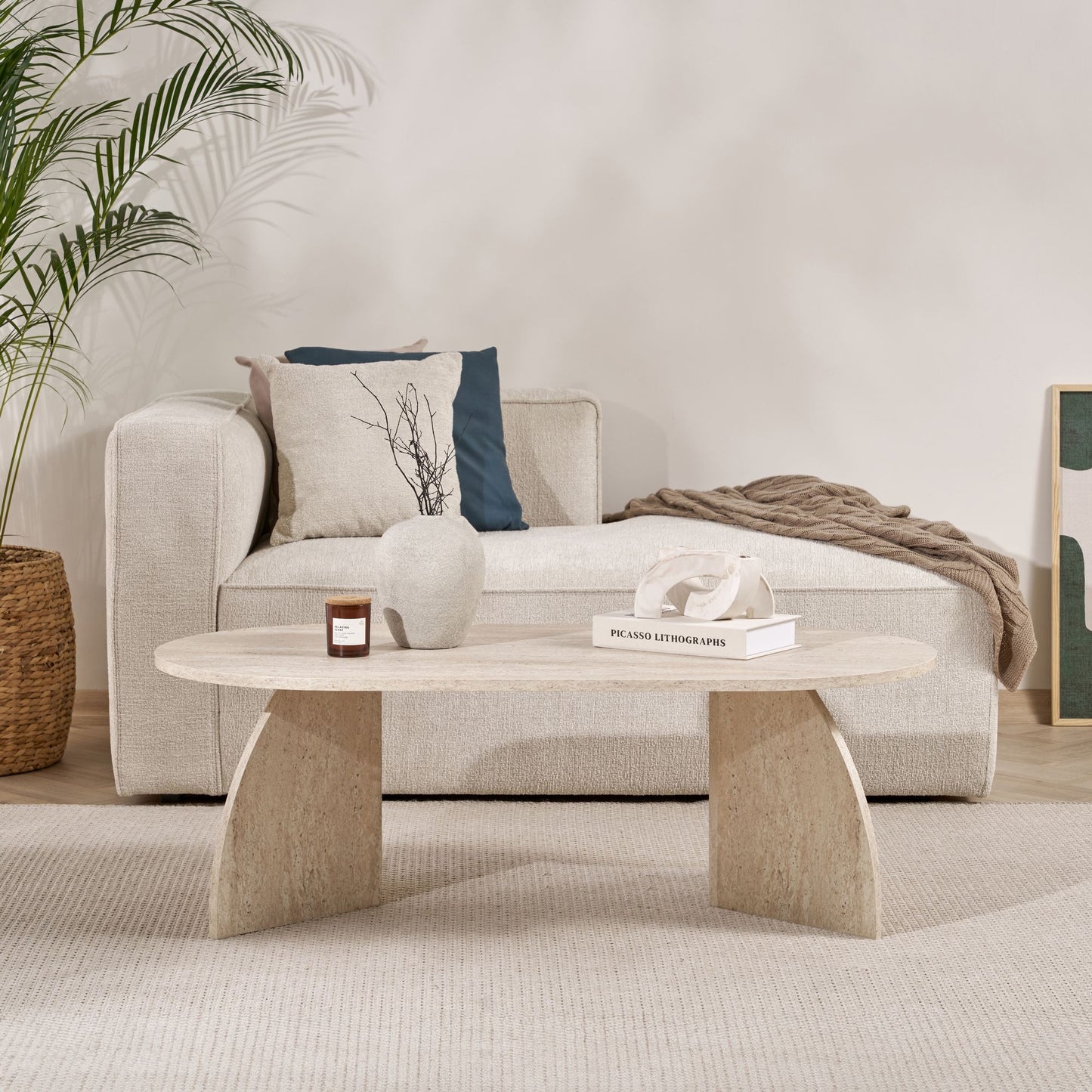 Melina Soffbord 120x60 cm - Travertine