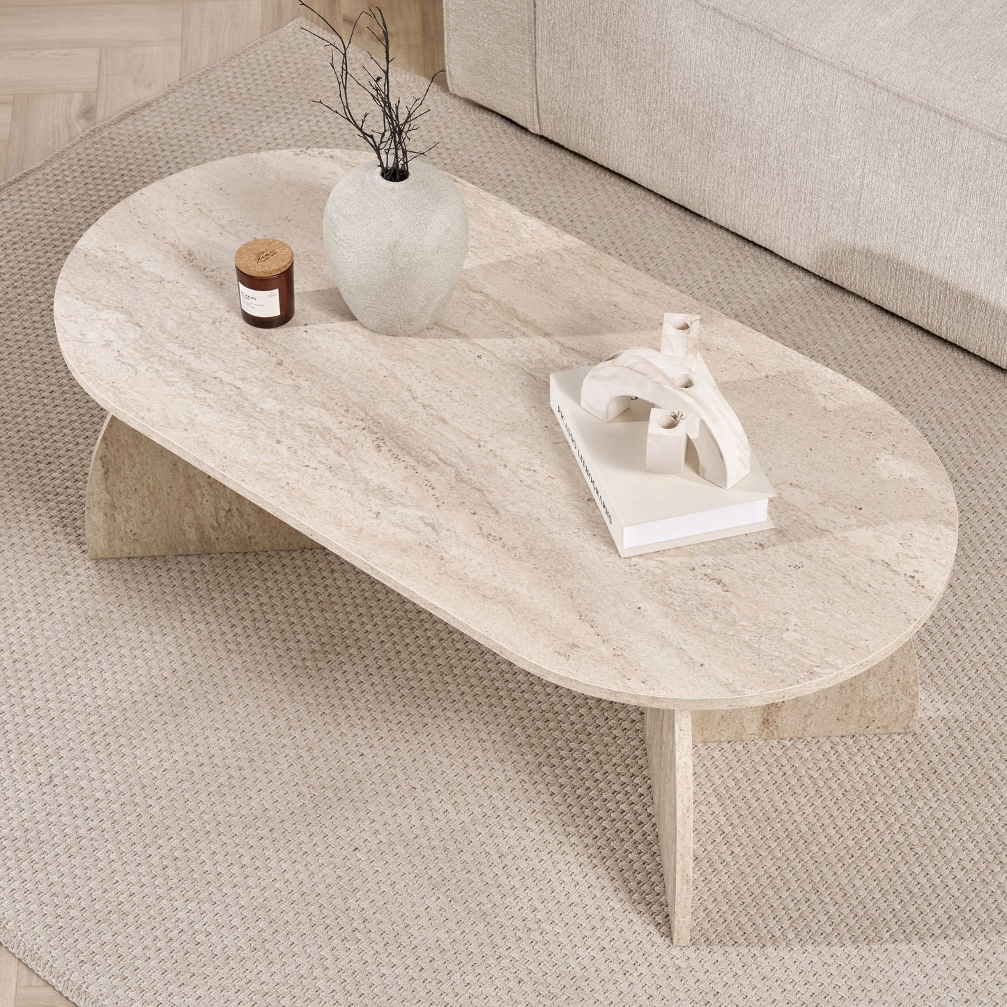 Melina Soffbord 120x60 cm - Travertine