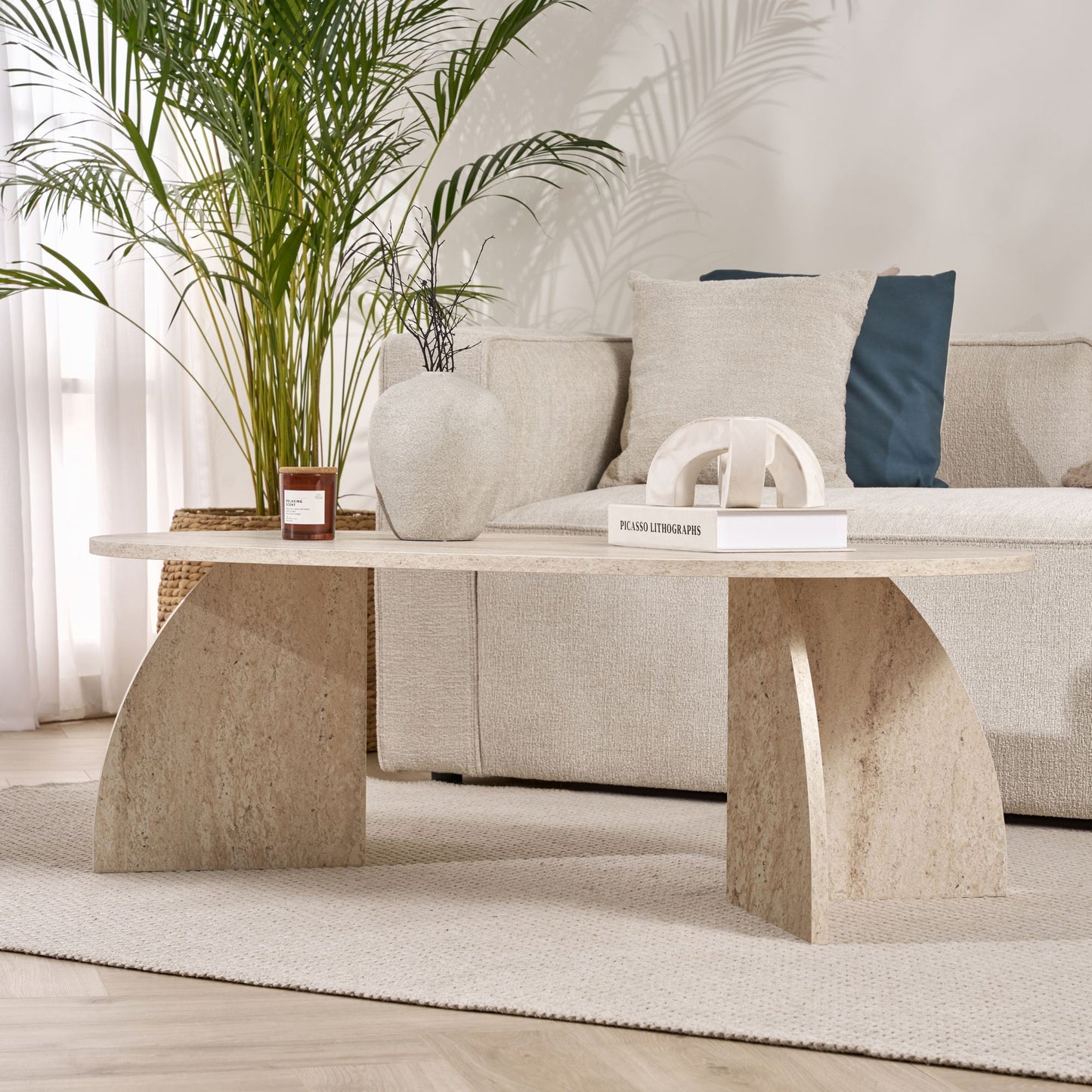 Melina Soffbord 120x60 cm - Travertine